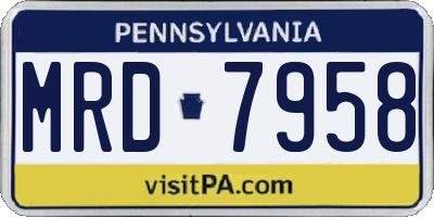PA license plate MRD7958