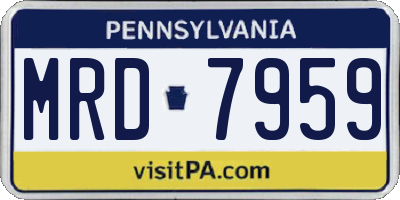 PA license plate MRD7959