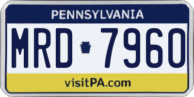 PA license plate MRD7960