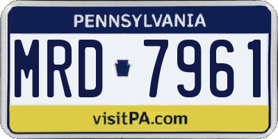 PA license plate MRD7961