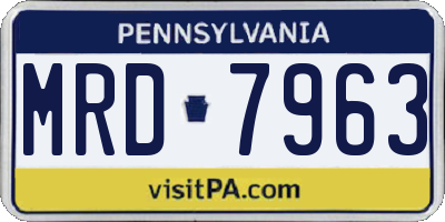 PA license plate MRD7963