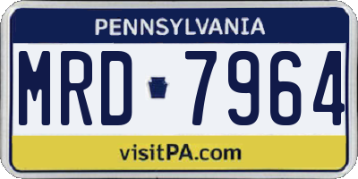 PA license plate MRD7964