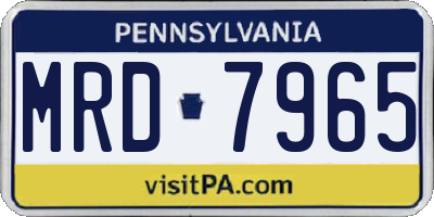PA license plate MRD7965