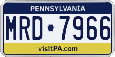 PA license plate MRD7966
