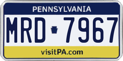 PA license plate MRD7967