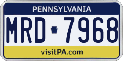 PA license plate MRD7968