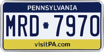 PA license plate MRD7970