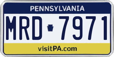 PA license plate MRD7971