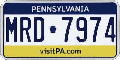 PA license plate MRD7974