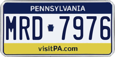 PA license plate MRD7976