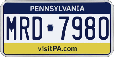 PA license plate MRD7980