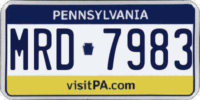 PA license plate MRD7983