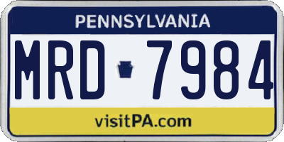 PA license plate MRD7984