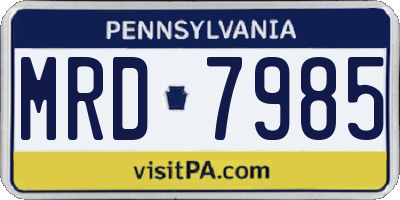 PA license plate MRD7985