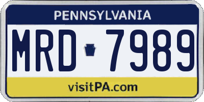 PA license plate MRD7989