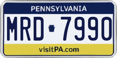 PA license plate MRD7990