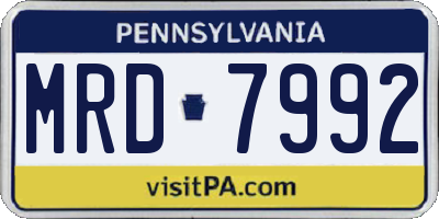 PA license plate MRD7992