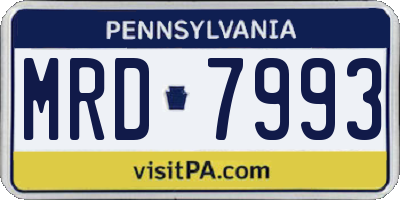 PA license plate MRD7993