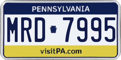 PA license plate MRD7995