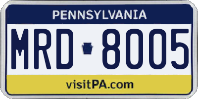 PA license plate MRD8005