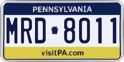 PA license plate MRD8011