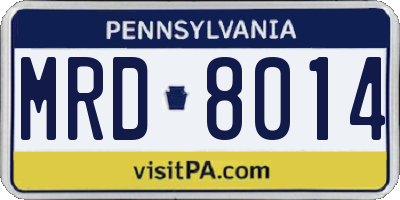 PA license plate MRD8014