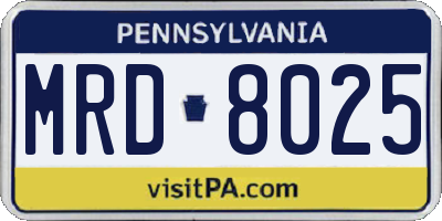 PA license plate MRD8025