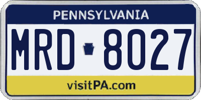 PA license plate MRD8027