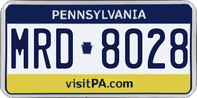 PA license plate MRD8028