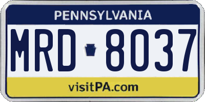 PA license plate MRD8037