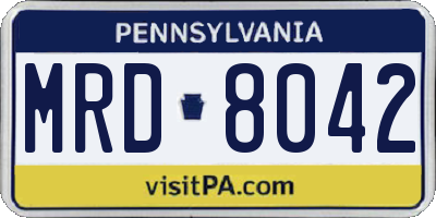 PA license plate MRD8042