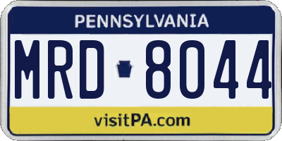 PA license plate MRD8044