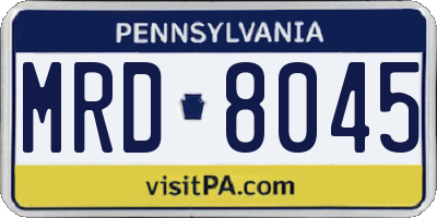 PA license plate MRD8045