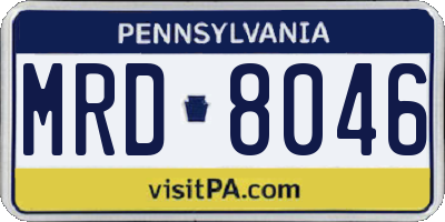 PA license plate MRD8046
