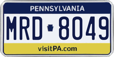 PA license plate MRD8049