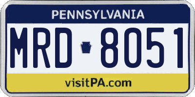 PA license plate MRD8051