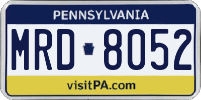 PA license plate MRD8052