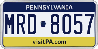 PA license plate MRD8057