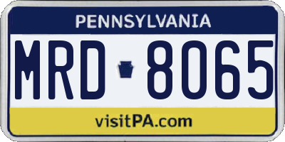 PA license plate MRD8065
