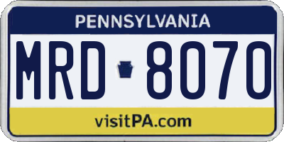 PA license plate MRD8070