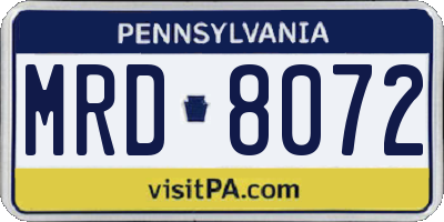 PA license plate MRD8072