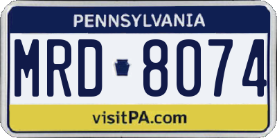 PA license plate MRD8074