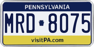 PA license plate MRD8075