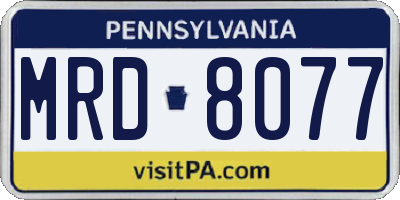 PA license plate MRD8077