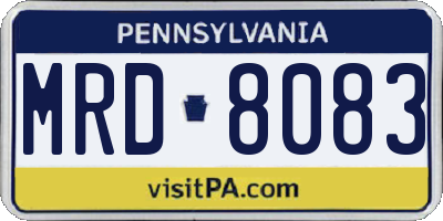 PA license plate MRD8083