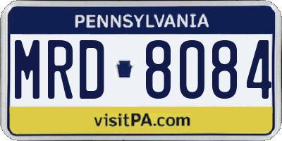 PA license plate MRD8084