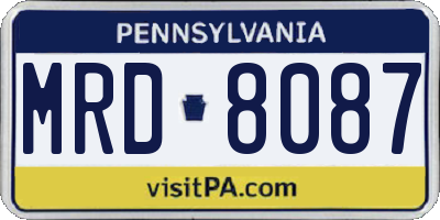 PA license plate MRD8087