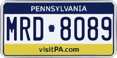 PA license plate MRD8089