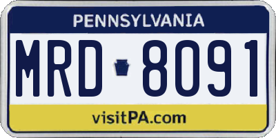 PA license plate MRD8091