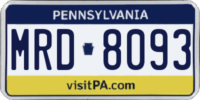 PA license plate MRD8093